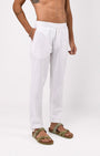 TAILORAEDGE Linen Fused Tailored Pant In White