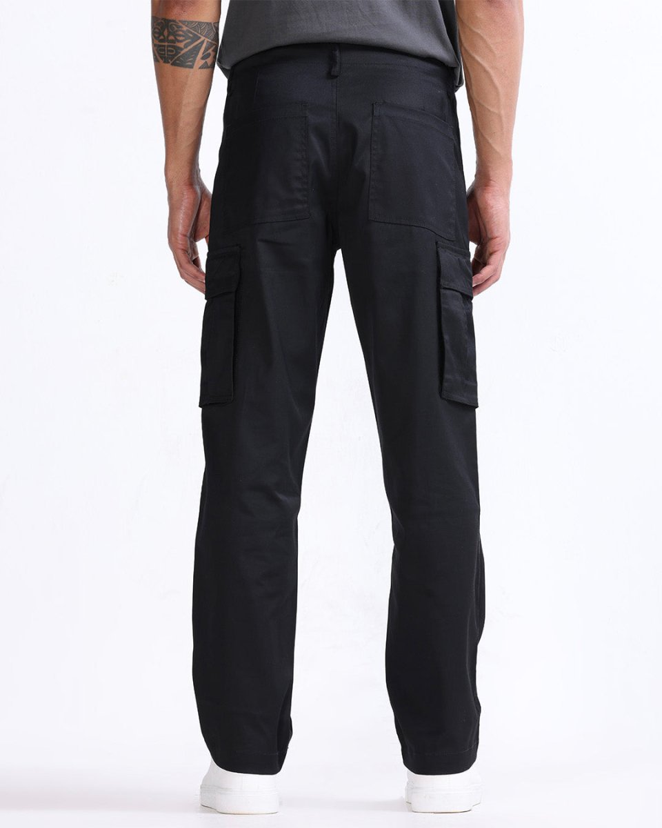 TAILORAEDGE Mason Relaxed Cargo Pants In Black