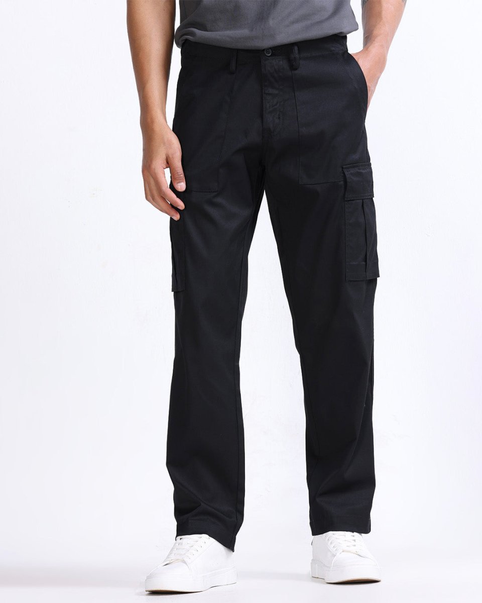 TAILORAEDGE Mason Relaxed Cargo Pants In Black