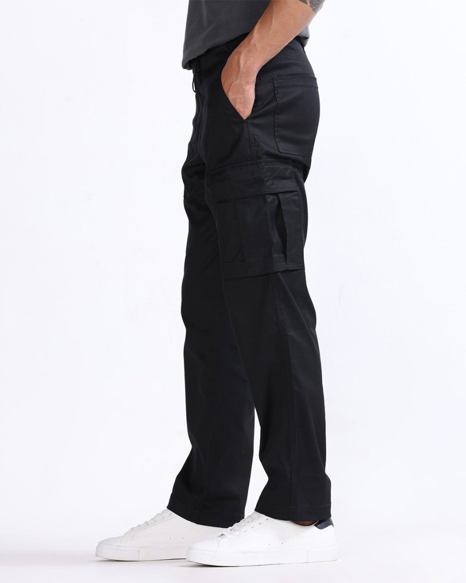 TAILORAEDGE Mason Relaxed Cargo Pants In Black