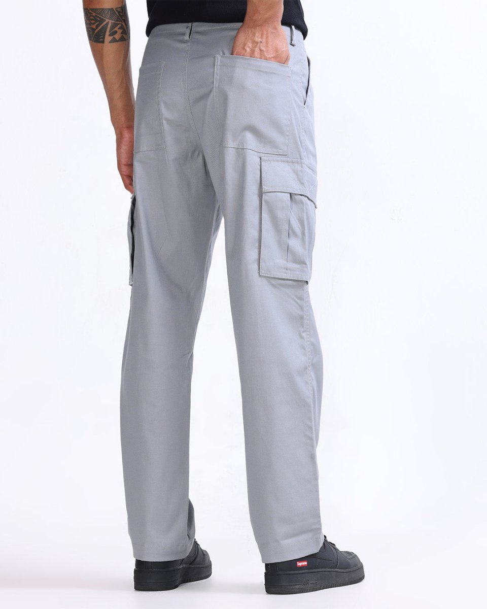 TAILORAEDGE Mason Relaxed Cargo Pants In Light Grey