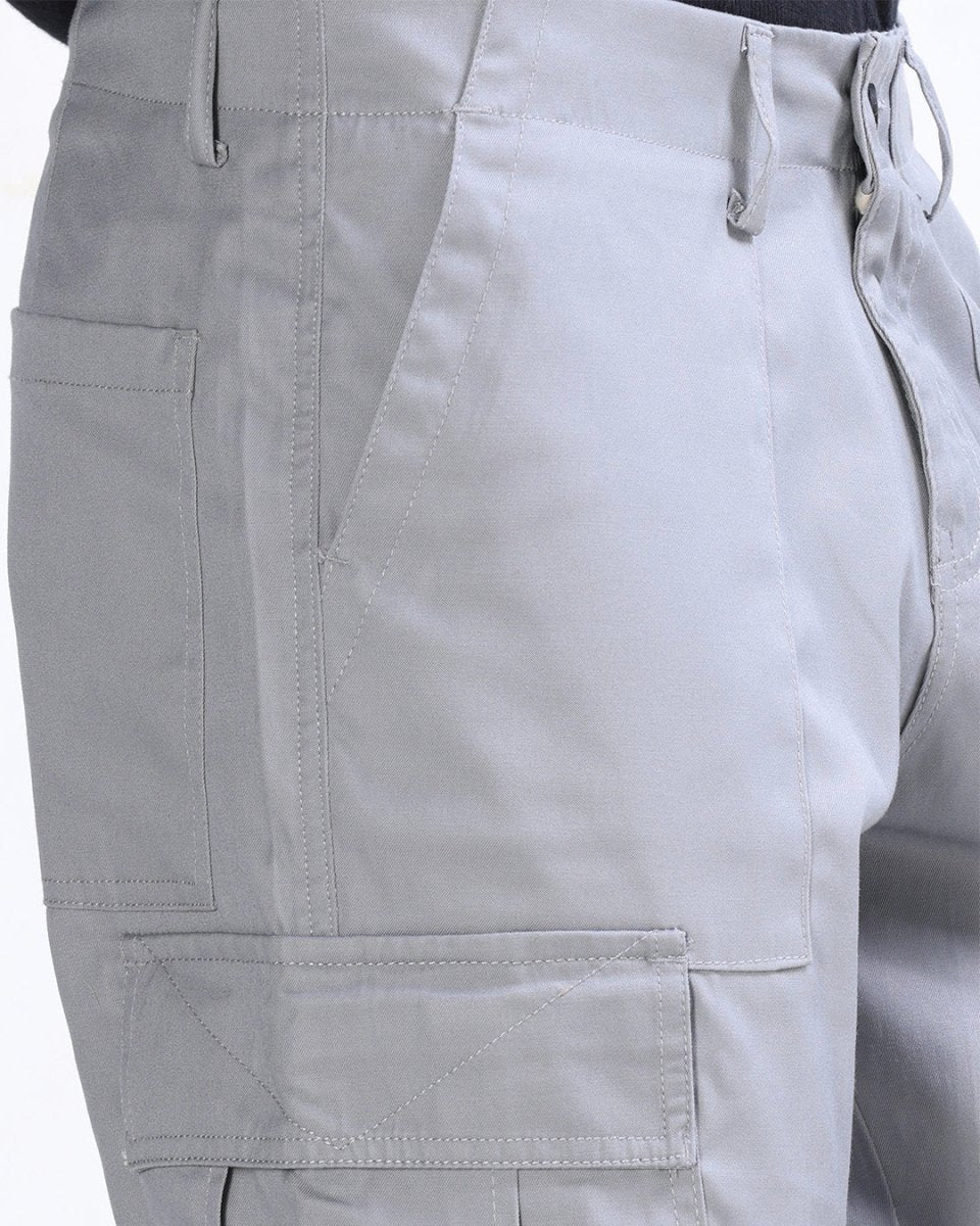 TAILORAEDGE Mason Relaxed Cargo Pants In Light Grey