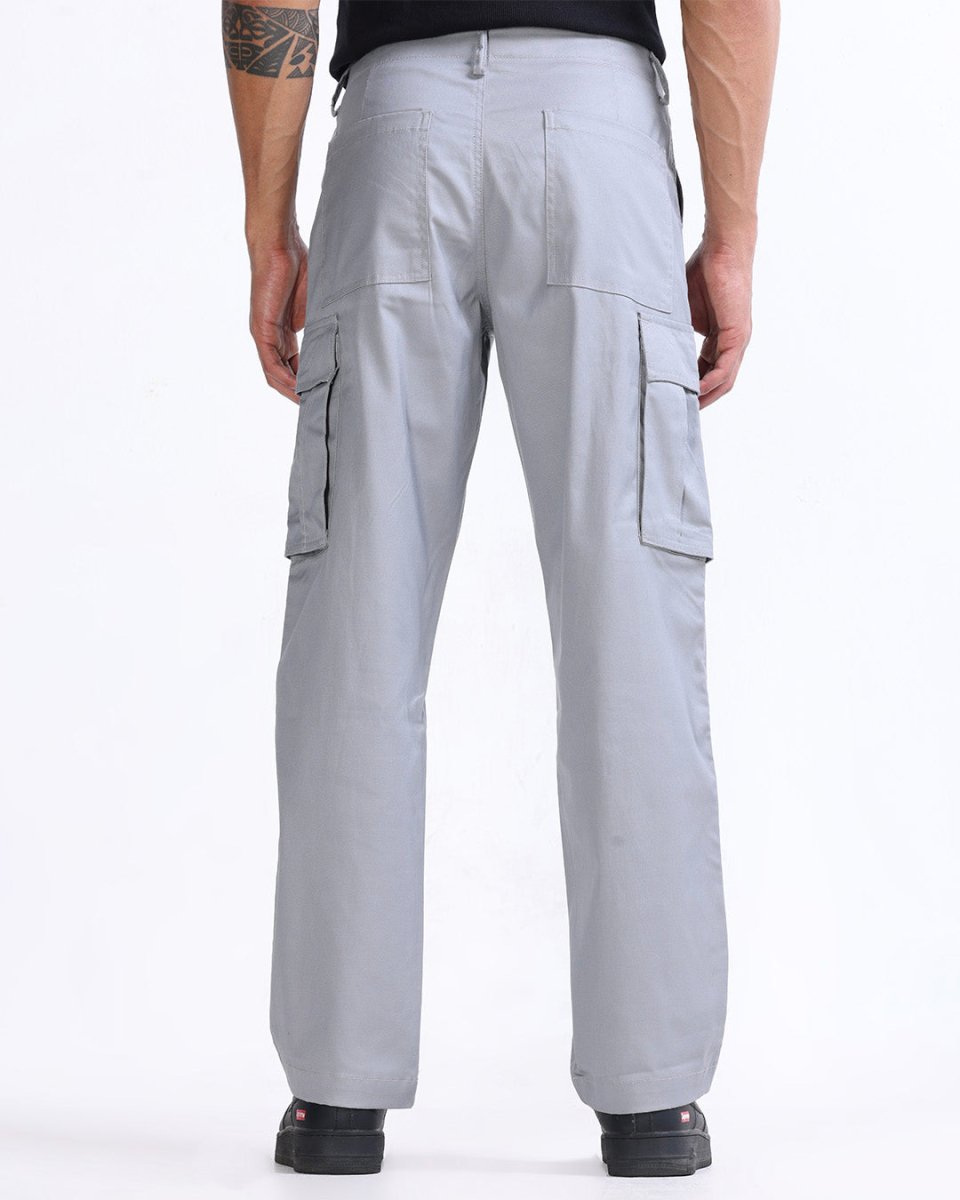 TAILORAEDGE Mason Relaxed Cargo Pants In Light Grey