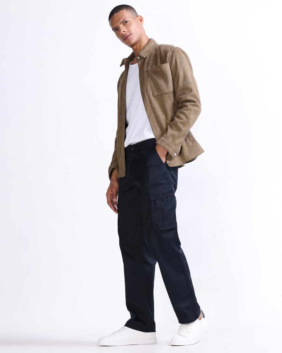 TAILORAEDGE Mason Relaxed Cargo Pants In Navy