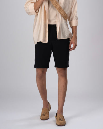 Premium Easy Iron Shorts In Black