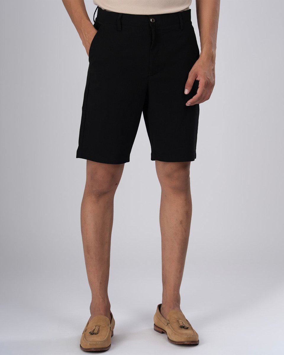 TAILORAEDGE Premium Easy Iron Shorts In Black
