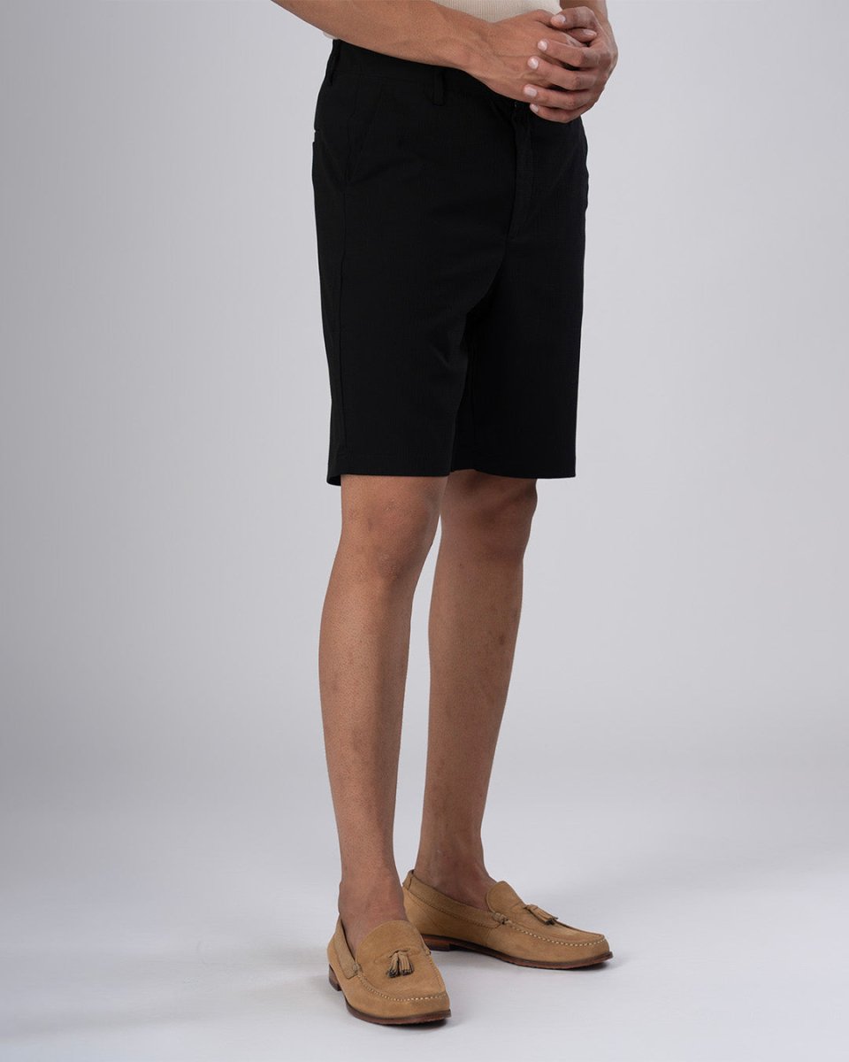 TAILORAEDGE Premium Easy Iron Shorts In Black