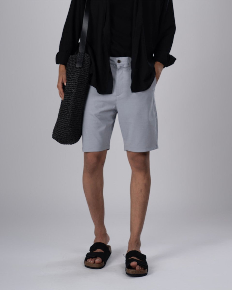 TAILORAEDGE Premium Easy Iron Shorts In Grey