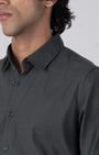 TAILORAEDGE Premium Linen Griege Shirt In Green