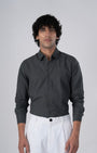 TAILORAEDGE Premium Linen Griege Shirt In Green