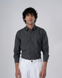 TAILORAEDGE Premium Linen Griege Shirt In Green