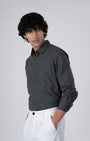 TAILORAEDGE Premium Linen Griege Shirt In Green
