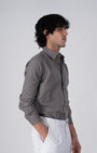 TAILORAEDGE Premium Linen Griege Shirt In Grey