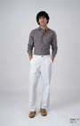 TAILORAEDGE Premium Linen Griege Shirt In Grey