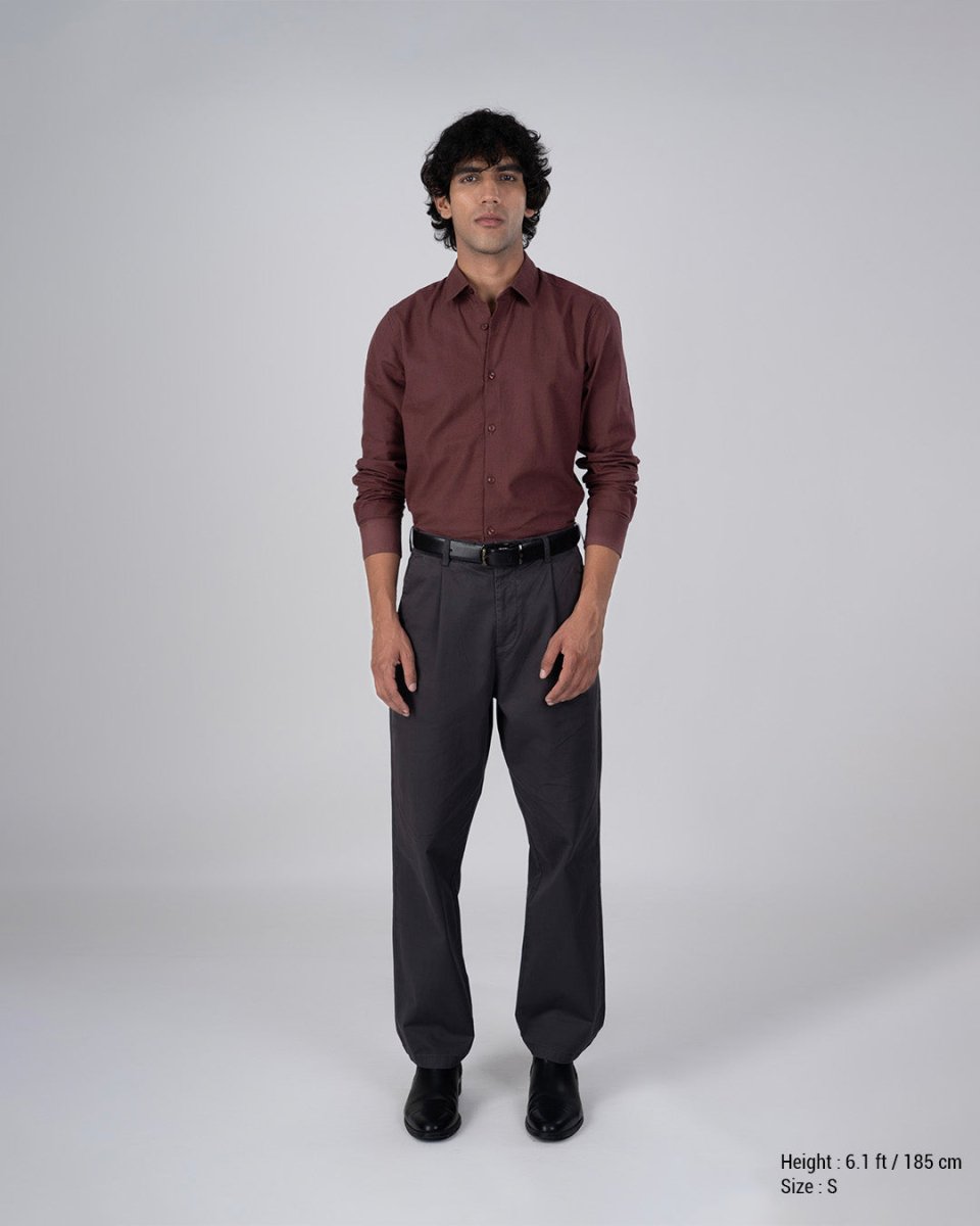 TAILORAEDGE Premium Linen Griege Shirt In Peach