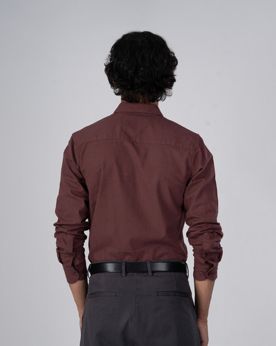 TAILORAEDGE Premium Linen Griege Shirt In Peach