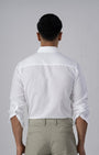 TAILORAEDGE Premium Linen Griege Shirt In White