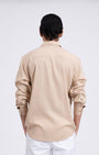 TAILORAEDGE Premium Lyocell Linen Shirt In Beige