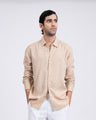 TAILORAEDGE Premium Lyocell Linen Shirt In Beige