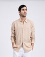 TAILORAEDGE Premium Lyocell Linen Shirt In Beige