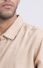 TAILORAEDGE Premium Lyocell Linen Shirt In Beige