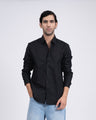 TAILORAEDGE Premium Lyocell Linen Shirt In Black