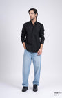 TAILORAEDGE Premium Lyocell Linen Shirt In Black