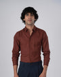 TAILORAEDGE Premium Lyocell Linen Shirt In Clay