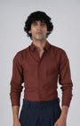 TAILORAEDGE Premium Lyocell Linen Shirt In Clay