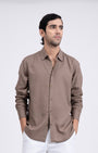 TAILORAEDGE Premium Lyocell Linen Shirt In Fur