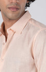 TAILORAEDGE Premium Lyocell Linen Shirt In Orange Peach