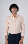 TAILORAEDGE Premium Lyocell Linen Shirt In Orange Peach