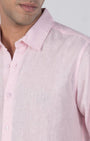 TAILORAEDGE Premium Lyocell Linen Shirt In Pink