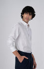 TAILORAEDGE Premium Lyocell Linen Shirt In White