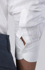 TAILORAEDGE Premium Lyocell Linen Shirt In White
