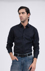 TAILORAEDGE Premium Oxford Cotton Shirt In Black