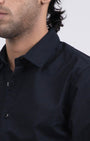 TAILORAEDGE Premium Oxford Cotton Shirt In Black