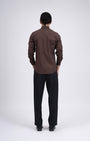 TAILORAEDGE Premium Oxford Cotton Shirt In Brown