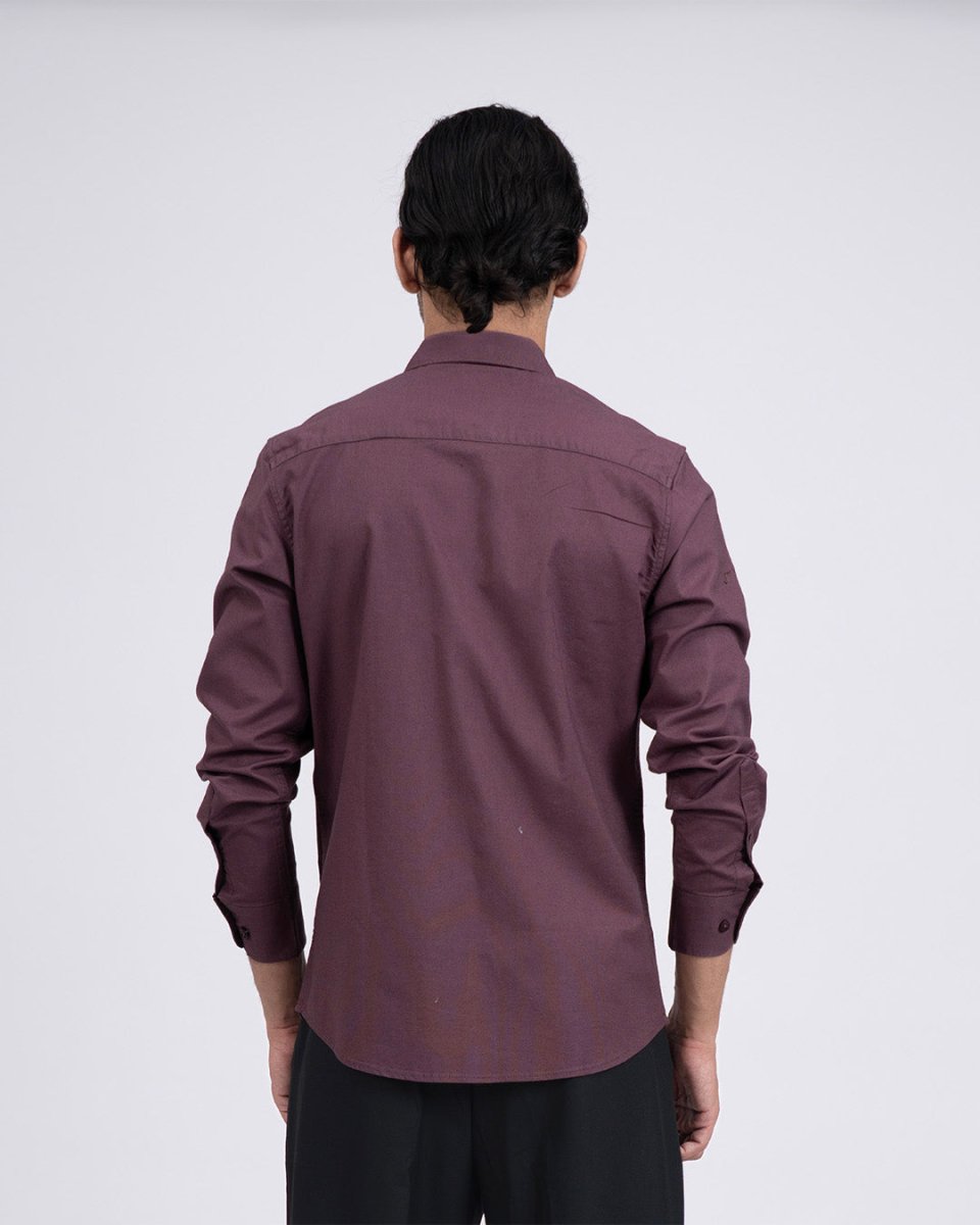 TAILORAEDGE Premium Oxford Cotton Shirt In Dark Peach
