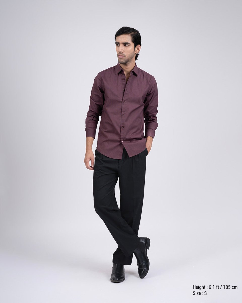 TAILORAEDGE Premium Oxford Cotton Shirt In Dark Peach