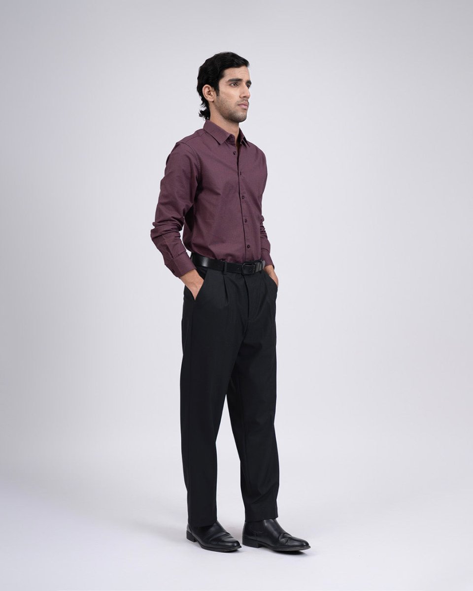 TAILORAEDGE Premium Oxford Cotton Shirt In Dark Peach