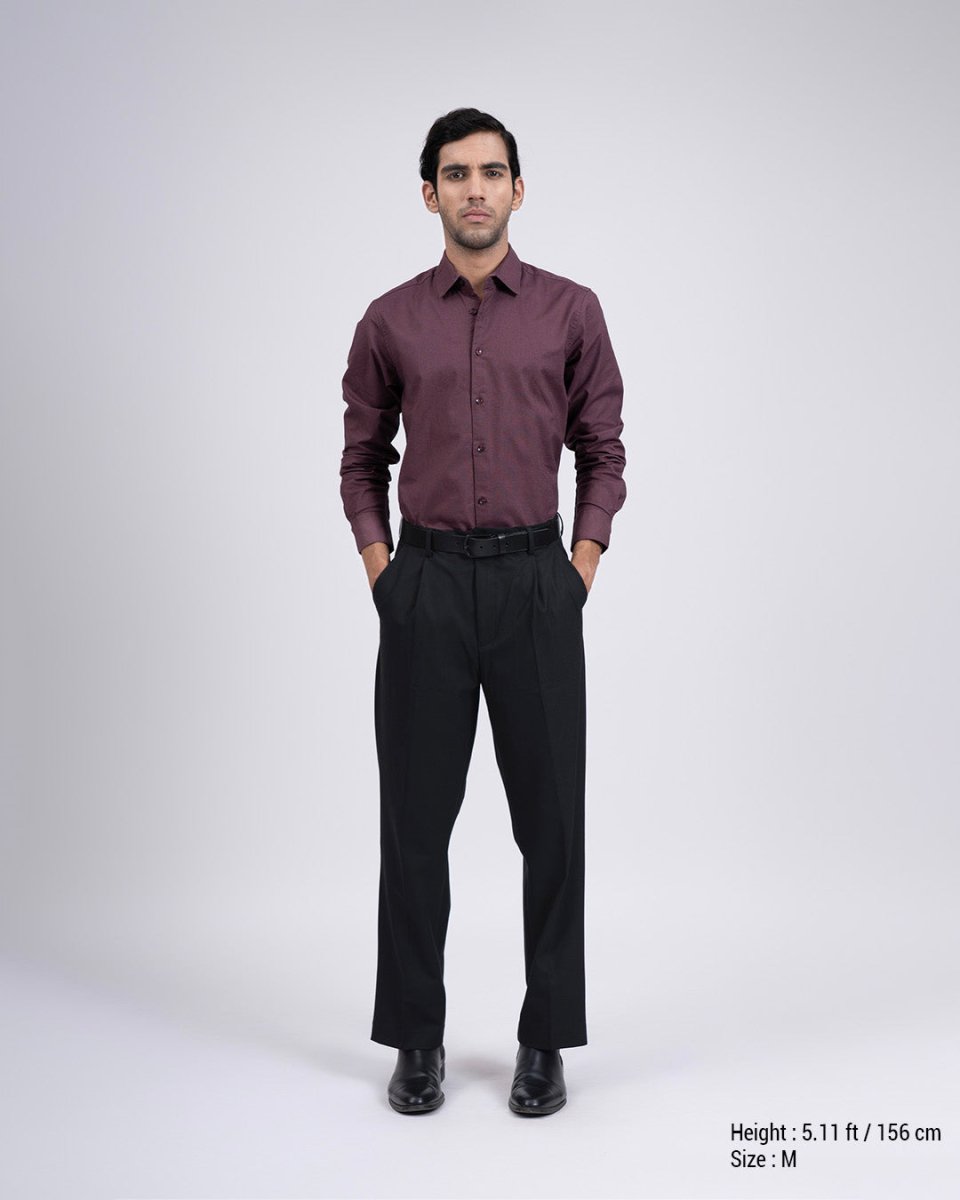 TAILORAEDGE Premium Oxford Cotton Shirt In Dark Peach