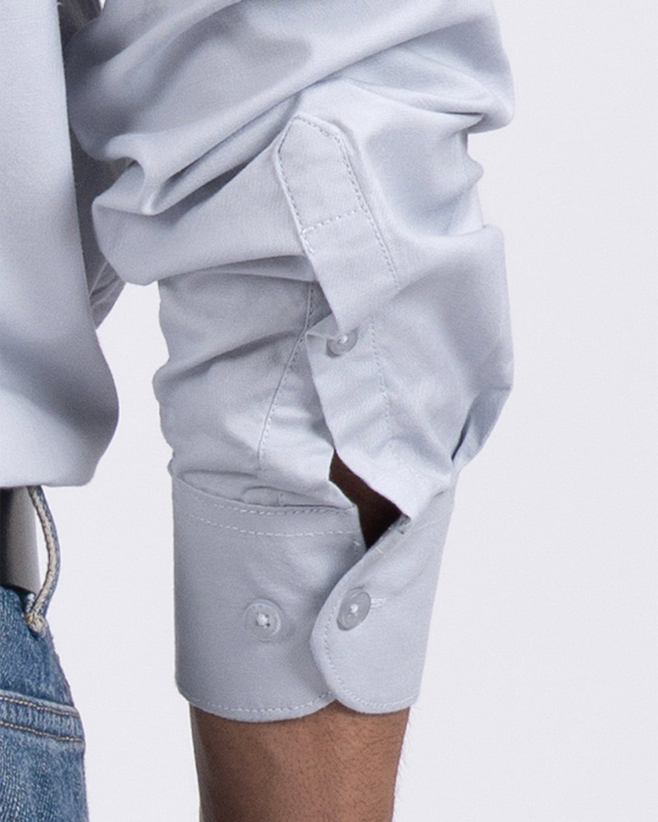 TAILORAEDGE Premium Oxford Cotton Shirt In Grey