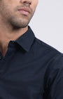 TAILORAEDGE Premium Oxford Cotton Shirt In Navy