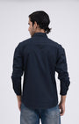 TAILORAEDGE Premium Oxford Cotton Shirt In Navy
