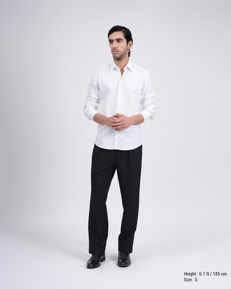 TAILORAEDGE Premium Oxford Cotton Shirt In White