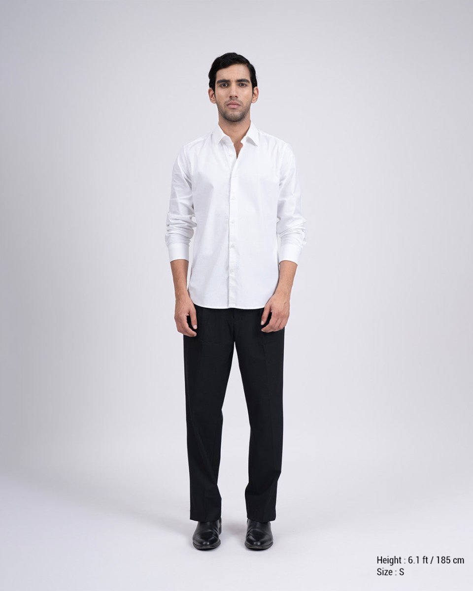 TAILORAEDGE Premium Oxford Cotton Shirt In White