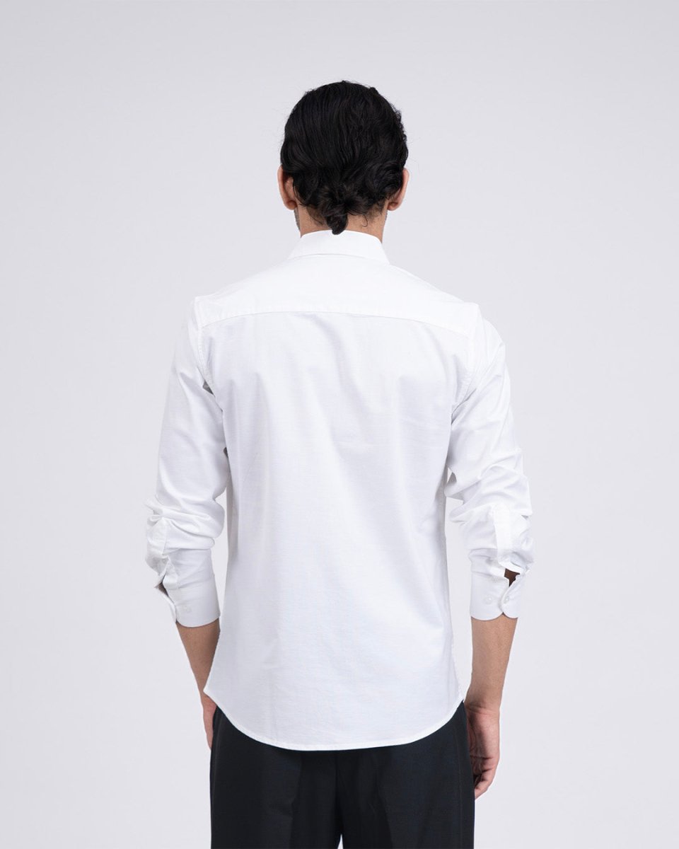TAILORAEDGE Premium Oxford Cotton Shirt In White