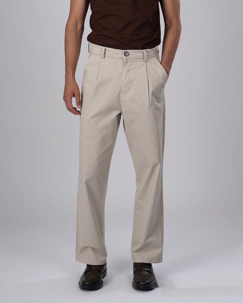 TAILORAEDGE Premium Signature Relaxed Chinos In Beige