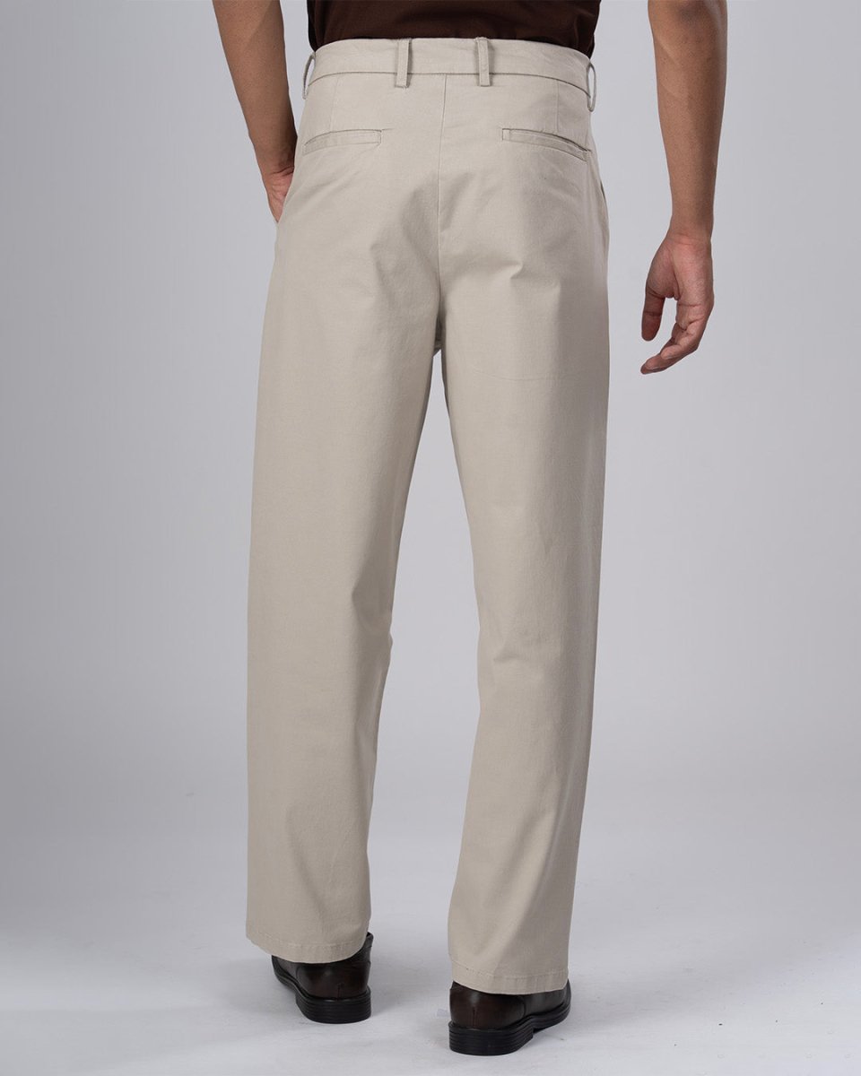 TAILORAEDGE Premium Signature Relaxed Chinos In Beige